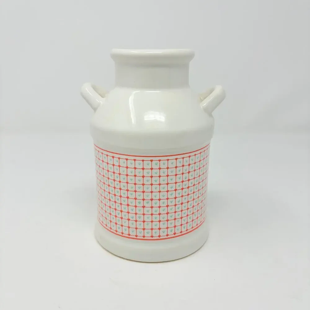 Vtg 80s Himark Peaches N Cream Cow Canister Utensils Trivet NOS Cottagecore